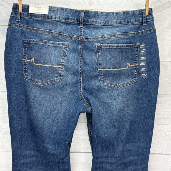 NEW Maurices Womens Jeans 20W Regular Classic Flare Blue Denim Stretch Mid Rise - Picture 7 of 13
